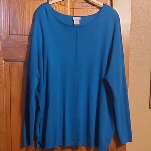 Chico's Deep Blue Knit Sweater, Cico's Size 2